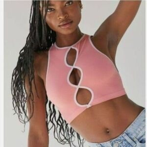 NEW URBAN OUTFITTERS CROP TOP  PINK PURPLE VIOLETTA CUTOUT TANK TOP BRA